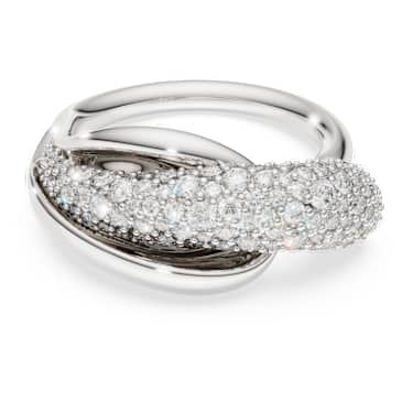 Classica cocktail ring, Round cut, White, Sterling silver image 5