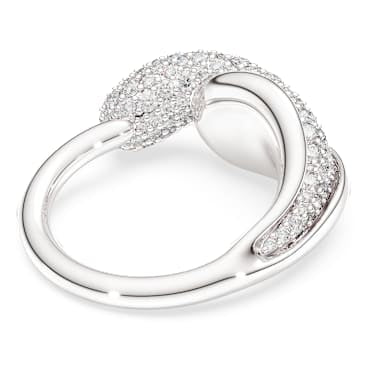 Classica cocktail ring, Round cut, White, Sterling silver image 4