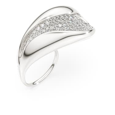 Classica cocktail ring, Statement, Round cut, White, Sterling silver image 2