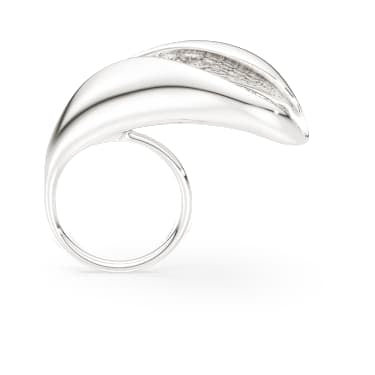 Classica cocktail ring, Statement, Round cut, White, Sterling silver image 3