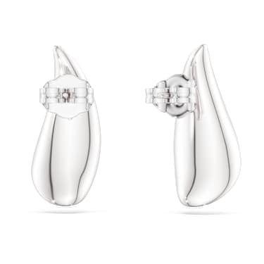 Classica drop earrings, Round cut, White, Sterling silver image 4
