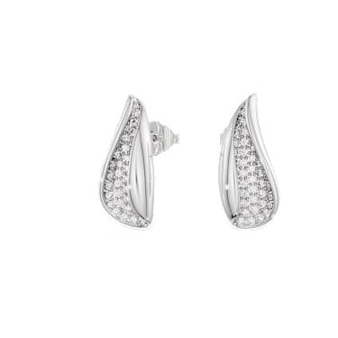 Classica drop earrings, Round cut, White, Sterling silver image 5