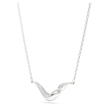 Classica necklace, Round cut, White, Sterling silver image 3