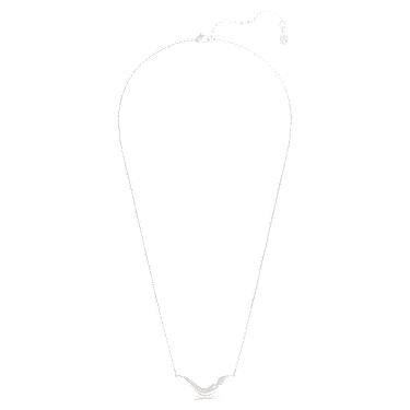Classica necklace, Round cut, White, Sterling silver image 2