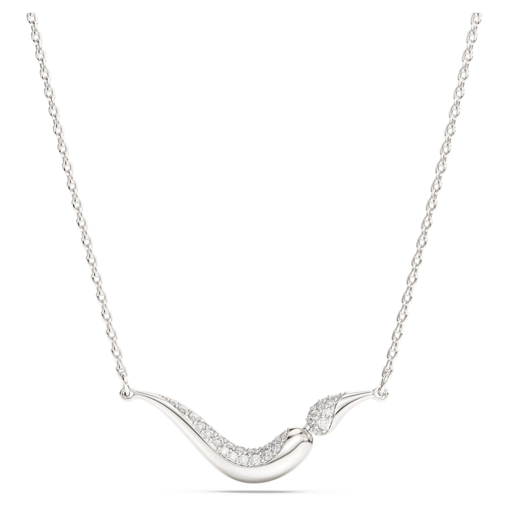 Classica necklace, Round cut, White, Sterling silver image 1