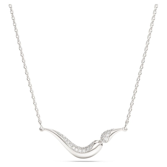 Classica necklace, Round cut, White, Sterling silver image 1