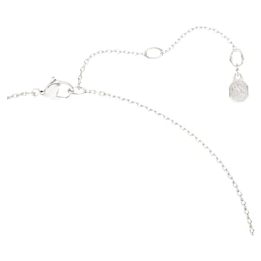 Classica necklace, Round cut, White, Sterling silver image 4