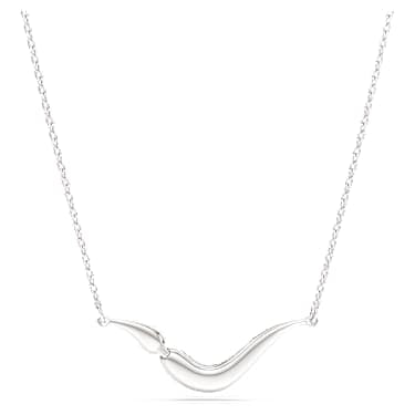 Classica necklace, Round cut, White, Sterling silver image 5