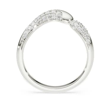 Classica open ring, Round cut, White, Sterling silver image 3