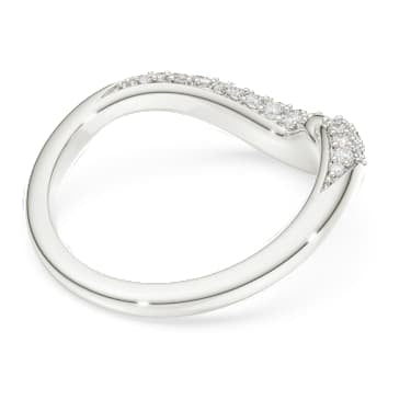 Classica open ring, Round cut, White, Sterling silver image 4