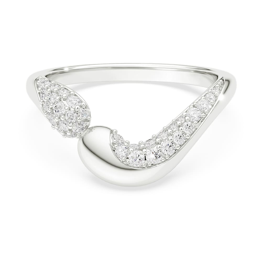 Classica open ring, Round cut, White, Sterling silver image 1