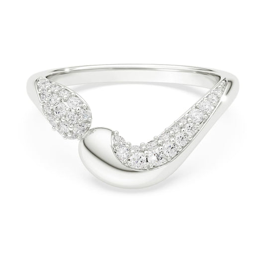 Classica open ring, Round cut, White, Sterling silver image 1