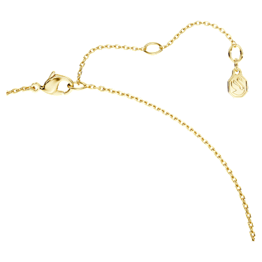 Classica pendant, Round cut, Interlocking, White, Sterling silver, 18K gold finish image 4