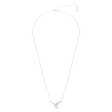 Classica pendant, Round cut, Interlocking, White, Sterling silver image 2