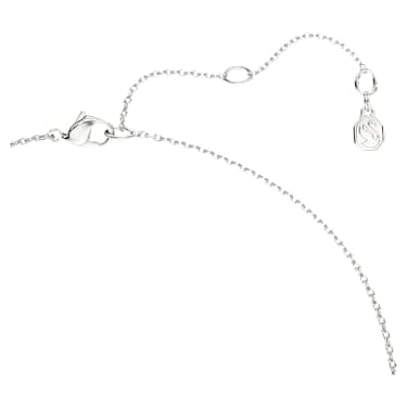 Classica pendant, Round cut, Interlocking, White, Sterling silver image 4