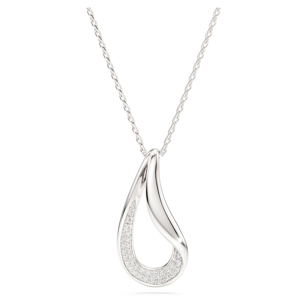 Classica pendant, Round cut, Long, White, Sterling silver image 1