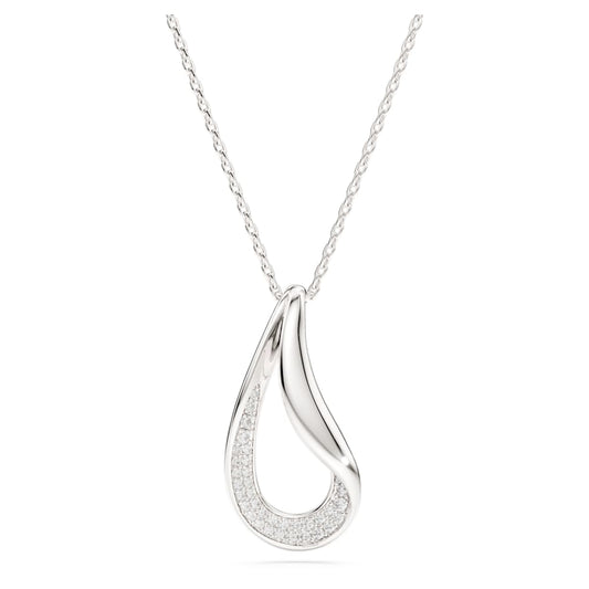 Classica pendant, Round cut, Long, White, Sterling silver image 1