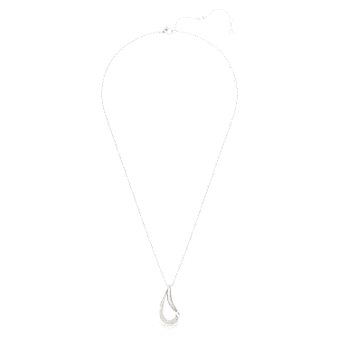 Classica pendant, Round cut, Long, White, Sterling silver image 2