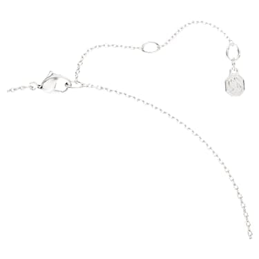 Classica pendant, Round cut, Long, White, Sterling silver image 4