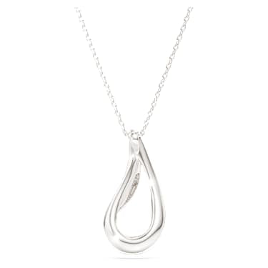 Classica pendant, Round cut, Long, White, Sterling silver image 5