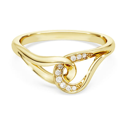 Classica ring, Round cut, Interlocking, White, Sterling silver, 18K gold finish image 1