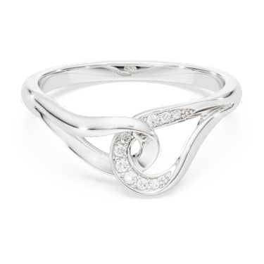 Classica ring, Round cut, Interlocking, White, Sterling silver image 5