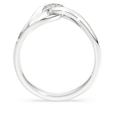 Classica ring, Round cut, Interlocking, White, Sterling silver image 3