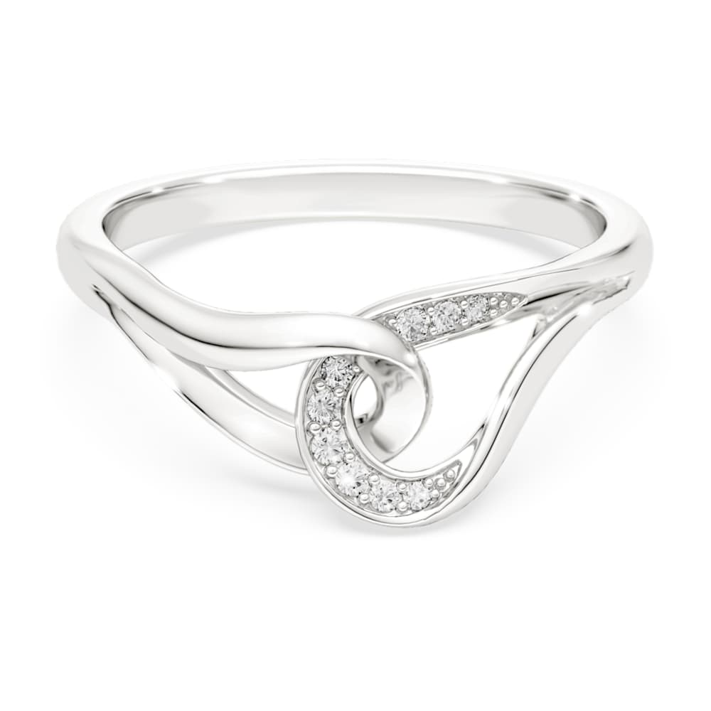 Classica ring, Round cut, Interlocking, White, Sterling silver image 1