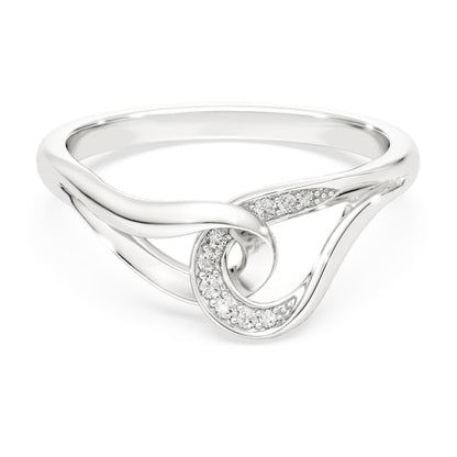 Classica ring, Round cut, Interlocking, White, Sterling silver image 1