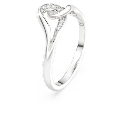 Classica ring, Round cut, Interlocking, White, Sterling silver image 2
