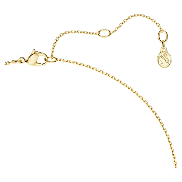 Classica Y pendant, Round cut, White, Sterling silver, 18K gold finish image 4