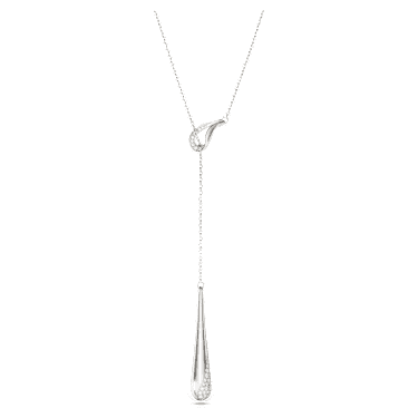 Classica Y pendant, Round cut, White, Sterling silver image 6