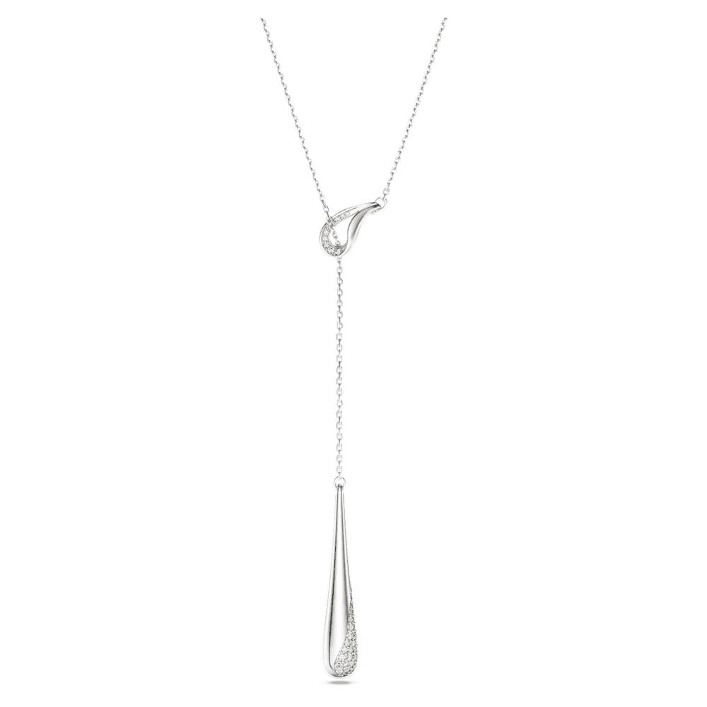 Classica Y pendant, Round cut, White, Sterling silver image 1