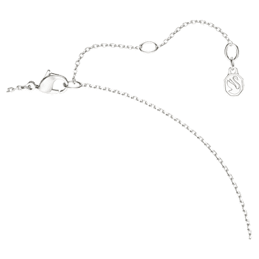 Classica Y pendant, Round cut, White, Sterling silver image 4