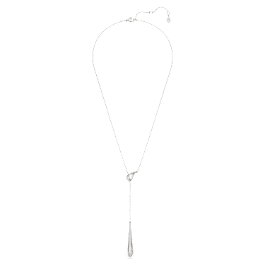 Classica Y pendant, Round cut, White, Sterling silver image 2