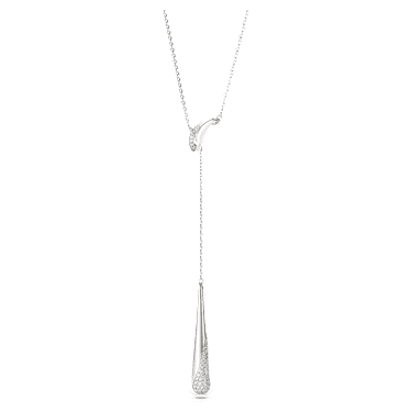 Classica Y pendant, Round cut, White, Sterling silver image 3