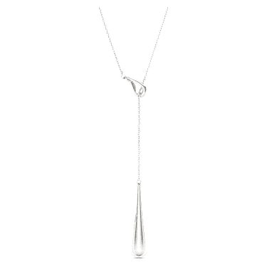 Classica Y pendant, Round cut, White, Sterling silver image 5