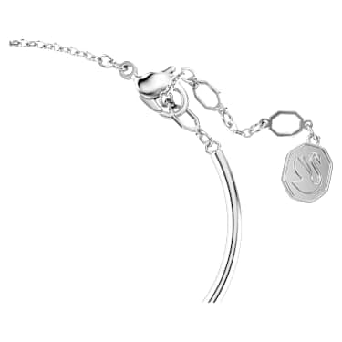 Constella bangle, Round cut, Dancing stone, White, Rhodium plated image 3