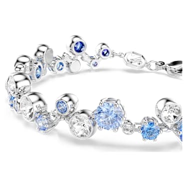 Constella bracelet, Mixed cuts, Blue, Rhodium plated image 2
