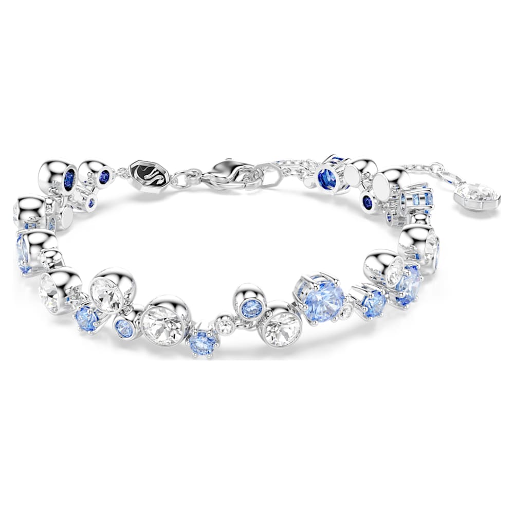 Constella bracelet, Mixed cuts, Blue, Rhodium plated image 1
