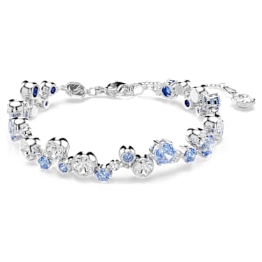 Constella bracelet, Mixed cuts, Blue, Rhodium plated image 5