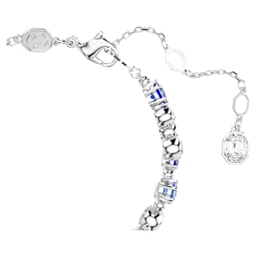 Constella bracelet, Mixed cuts, Blue, Rhodium plated image 3