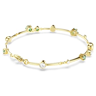 Constella bracelet, Mixed cuts, Green, 18K gold finish image 3