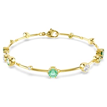 Constella bracelet, Mixed cuts, Green, 18K gold finish image 5