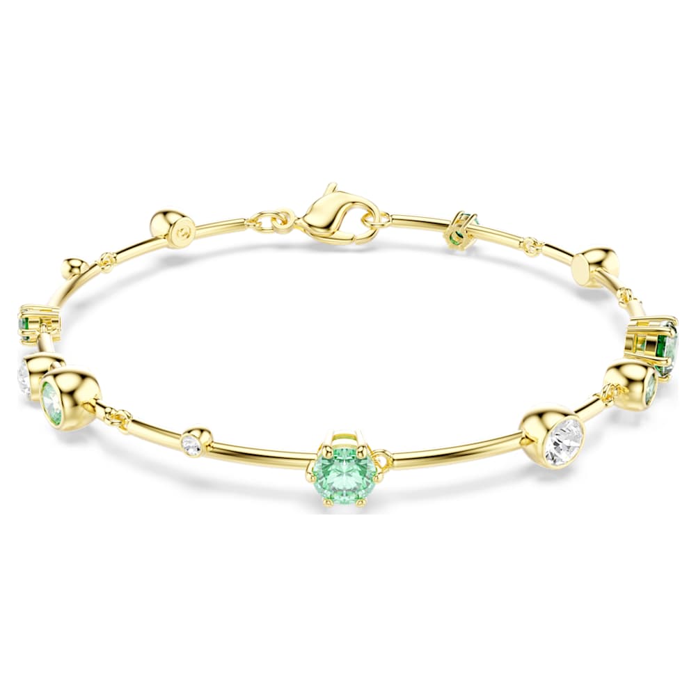 Constella bracelet, Mixed cuts, Green, 18K gold finish image 1