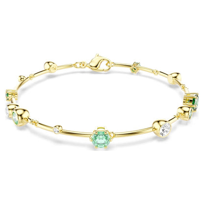 Constella bracelet, Mixed cuts, Green, 18K gold finish image 1