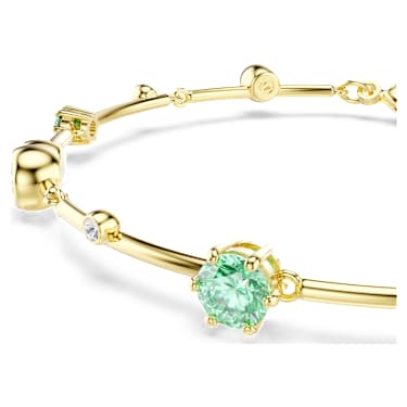 Constella bracelet, Mixed cuts, Green, 18K gold finish image 2
