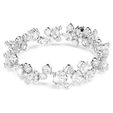 Constella bracelet, Mixed cuts, White, Rhodium plated image 4