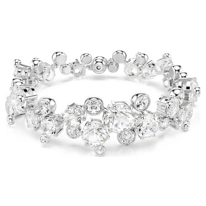 Constella bracelet, Mixed cuts, White, Rhodium plated image 1