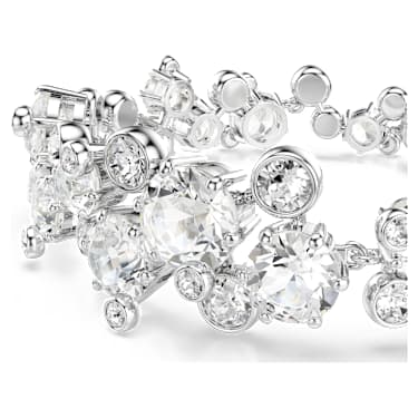 Constella bracelet, Mixed cuts, White, Rhodium plated image 2